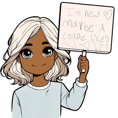 realistic girl holding up a sign