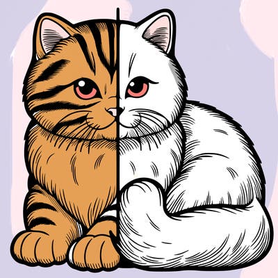 realistic split cat