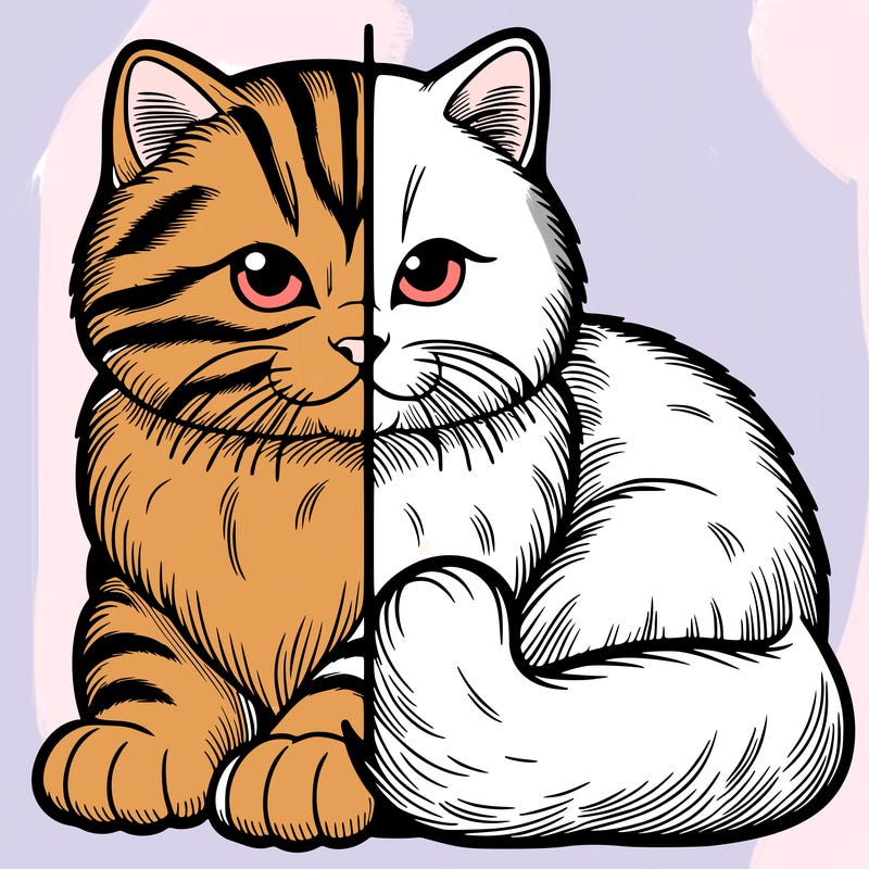 realistic split cat