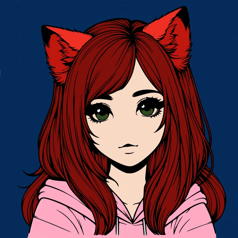 realistic girl with wolf ears