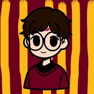 person with circle glasses