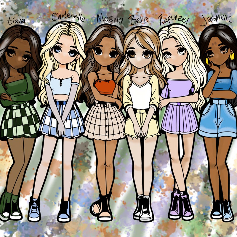 a group of girls realistic