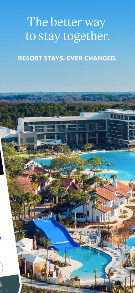 Evermore Resort - Aerial view of Evermore Resort Orlando featuring the blue lagoon and luxury villas