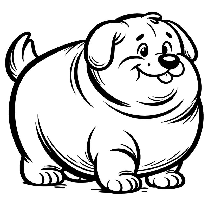 a very fat dog