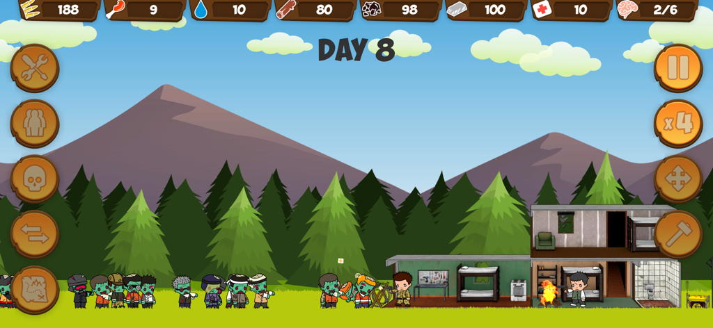 Zombie Forest HD: Survival - Gameplay of Zombie Forest HD: Survival where players defend a house against a zombie horde in a forest environment.