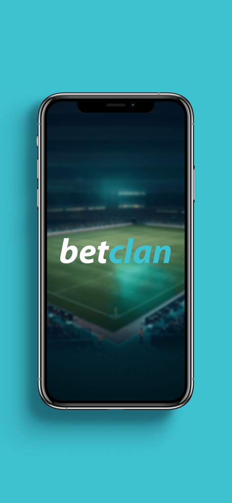 Betclan - Splash screen of BetClan app with logo over a blurred sports stadium