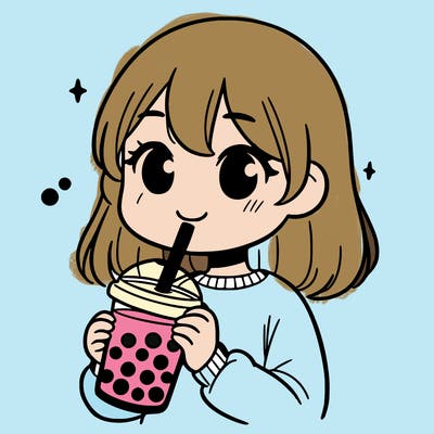 girl drinking boba
