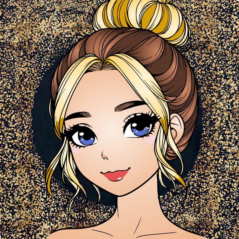 realistic pretty girl with hair in bun