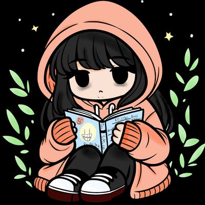 girl in oversized hoodie reading a book
