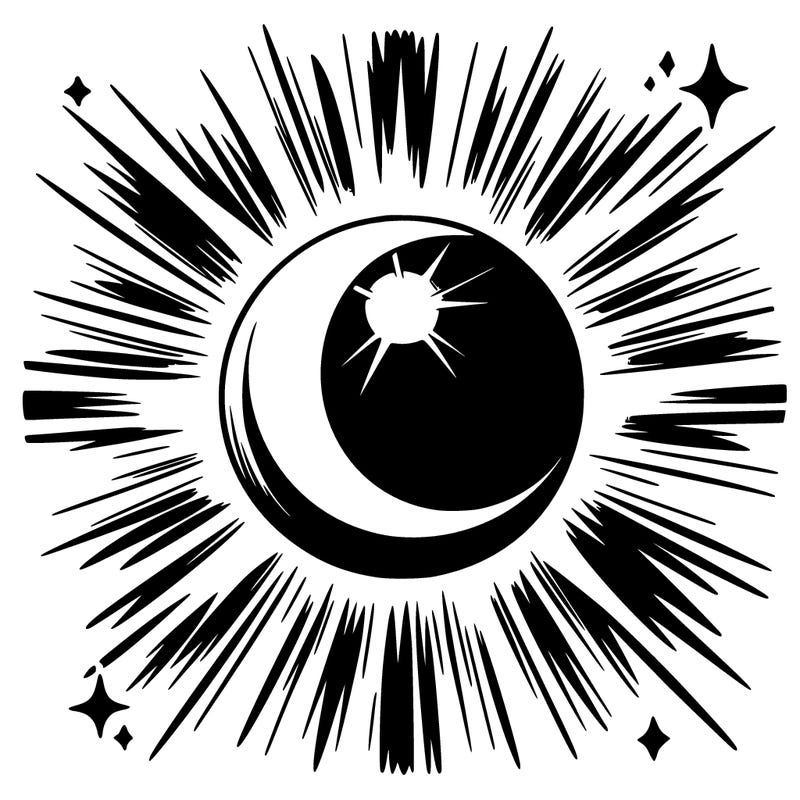 a manga style solar eclipse