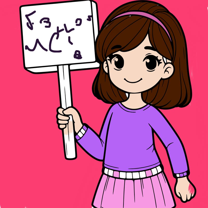 girl holding sign