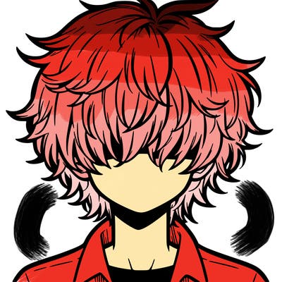 manga boy fluffy hair covering his eyes