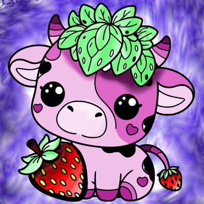 cute strawberry cow