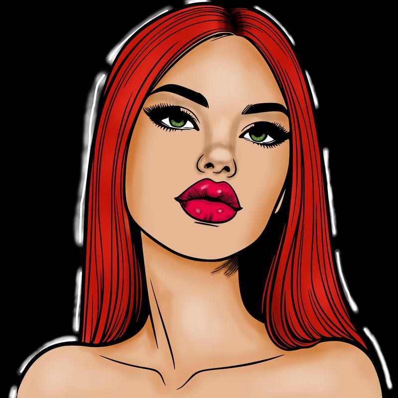 realistic woman with full lips