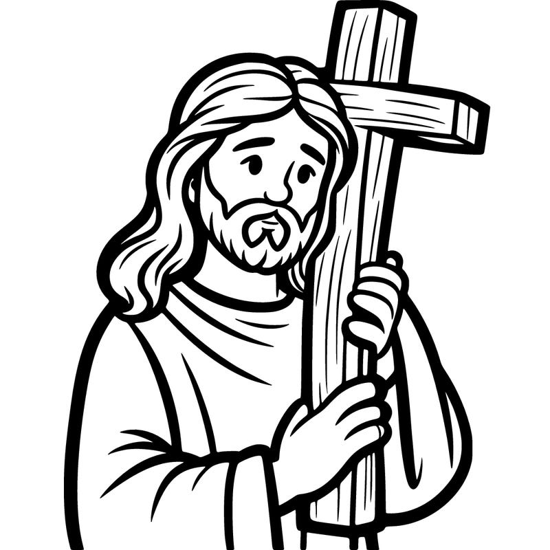 jesus holding cross