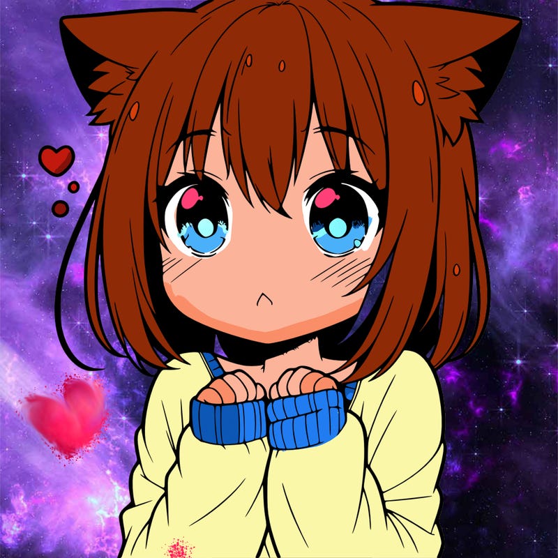 shy anime catgirl