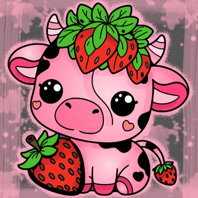 cute strawberry cow