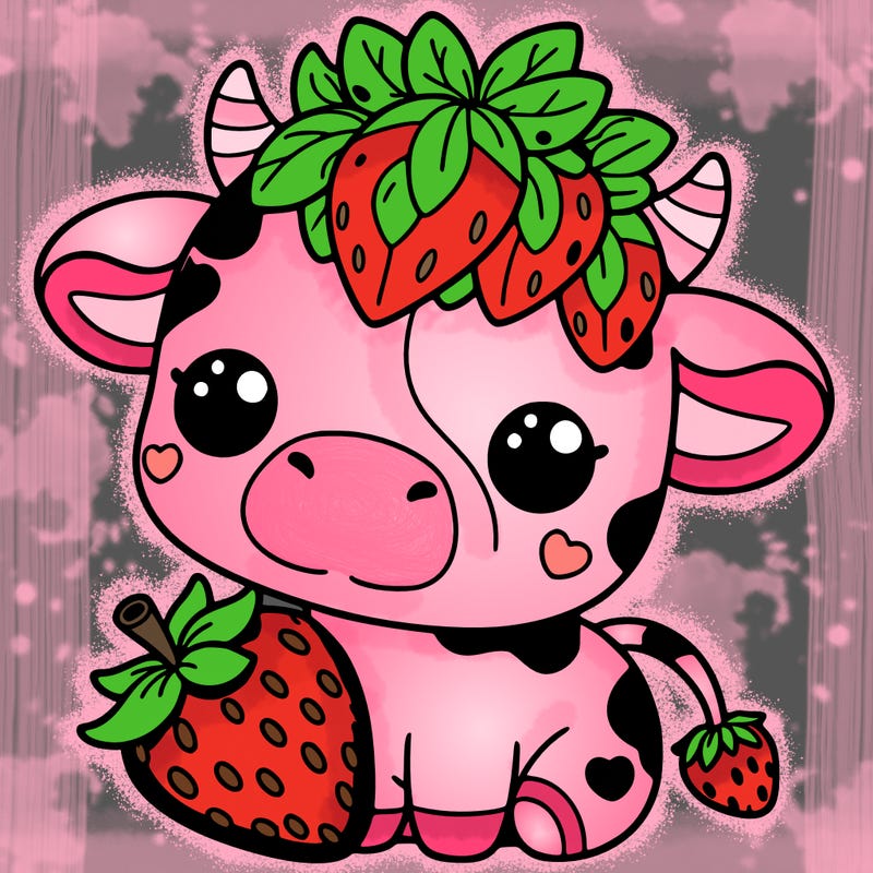 cute strawberry cow