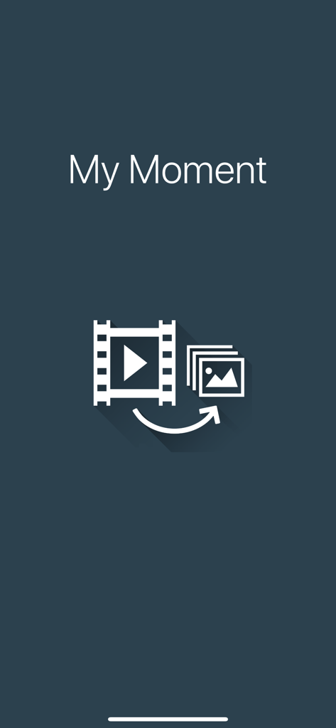 My Moment Pro - My Moment Pro app splash screen with video to photo conversion icon