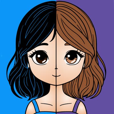 girl half light  half darkness