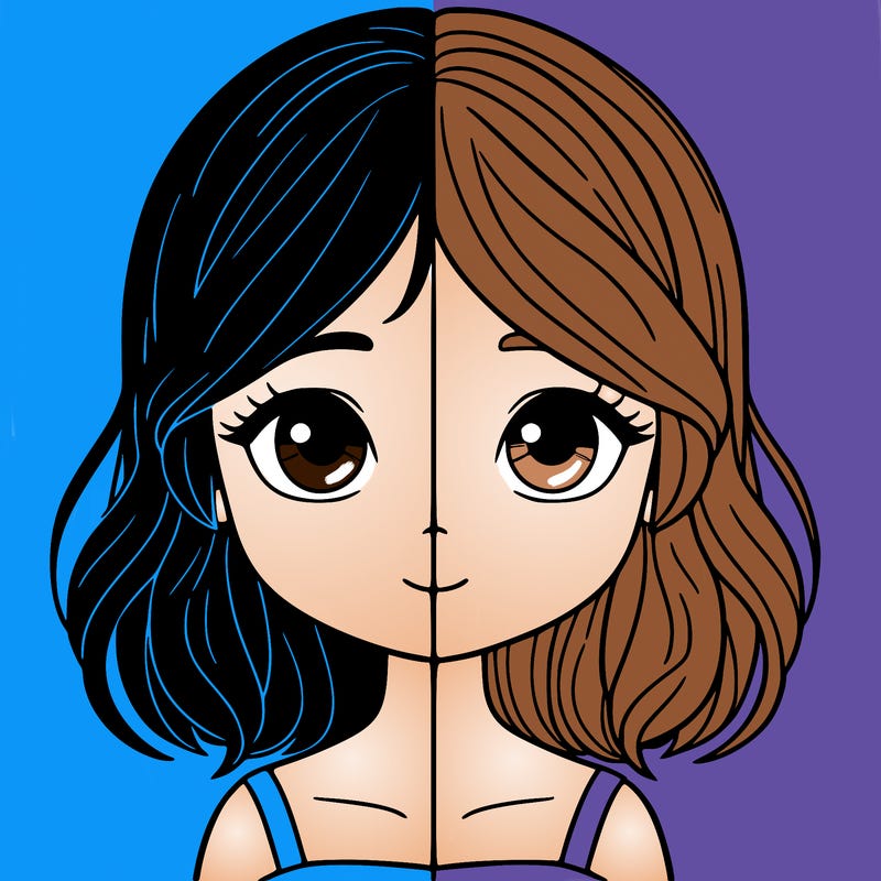 girl half light  half darkness