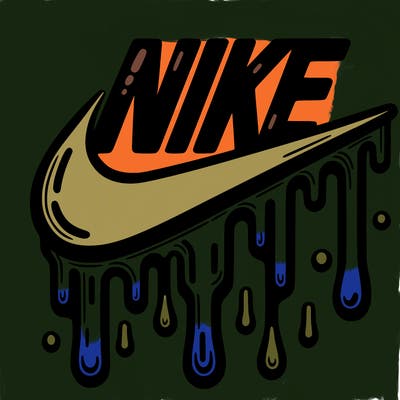 dripping nike logo