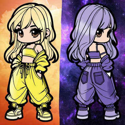 girl in crop top and baggy pants