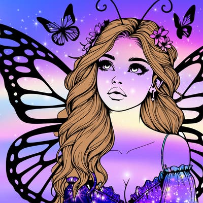 butterfly fairy realistic girl