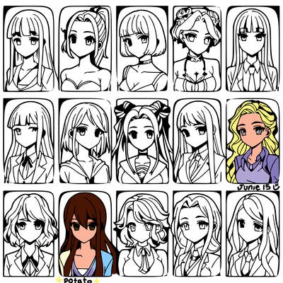 girls that look diffrent anime