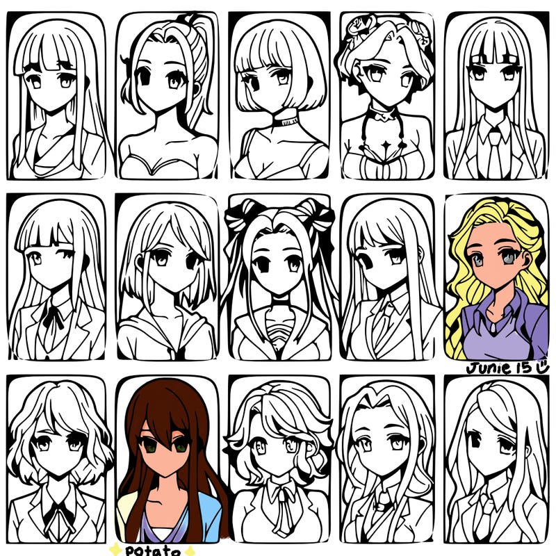 girls that look diffrent anime