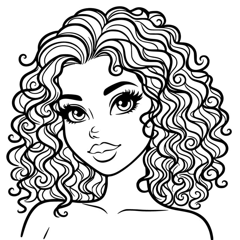 beautiful woman with curly hair