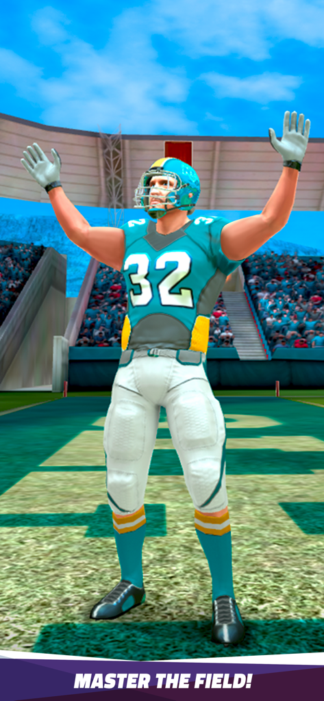 Flick Quarterback 25 - American football player celebrating on the field in Flick Quarterback 25