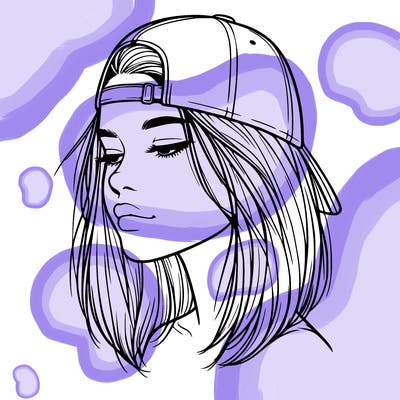 realistic  girl with a backwards hat