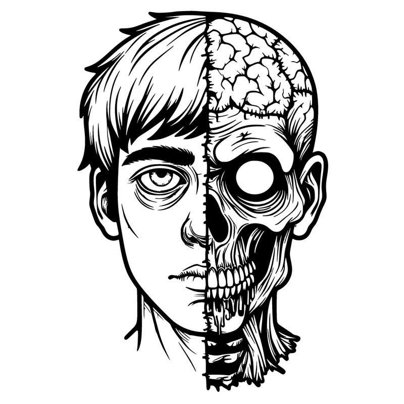 realistic half zombie