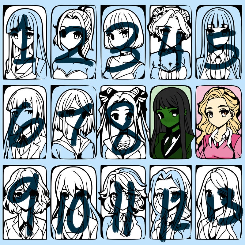 girls that look diffrent anime