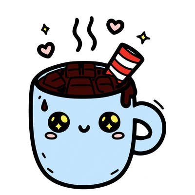 cute mug with hot chocolate