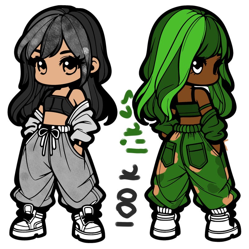 girl in crop top and baggy pants