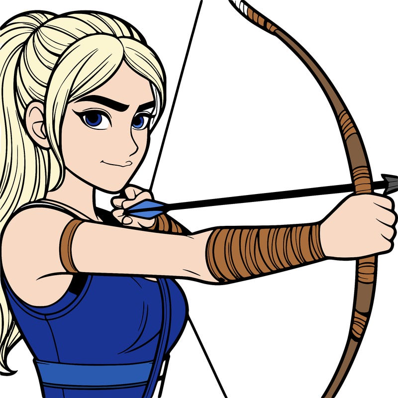realistic female archer
