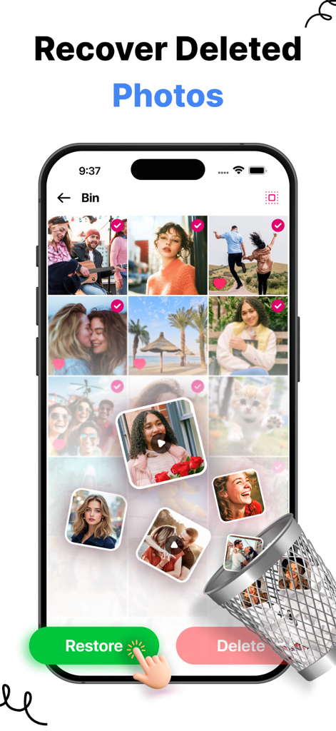 Interface showing the photo recovery feature in the Gallery Photo Vault app