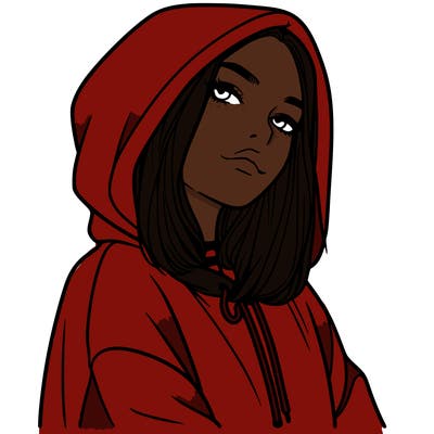 a realistic girl in a hoodie