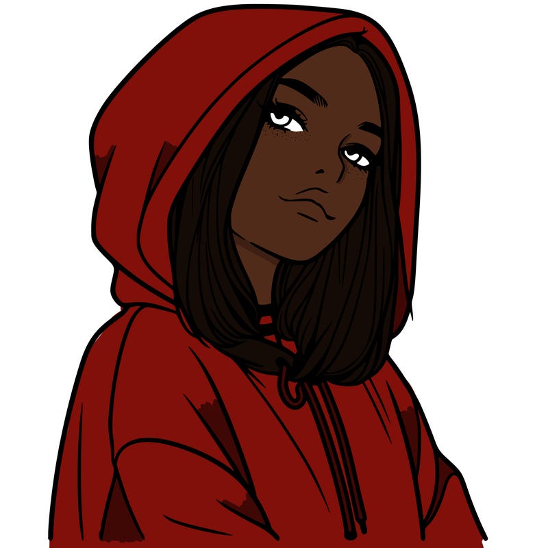 a realistic girl in a hoodie