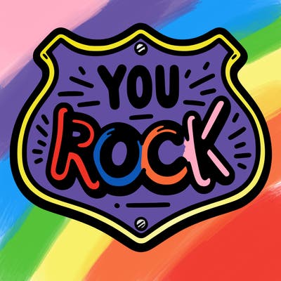 sign saying you rock