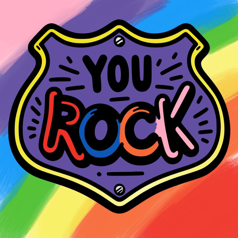 sign saying you rock