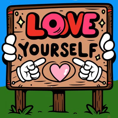 a sign where it is written: love yourself