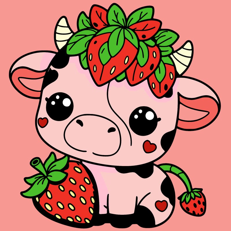 cute strawberry cow