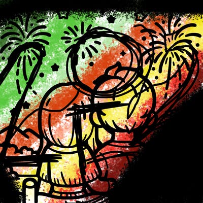 couple watching fireworks