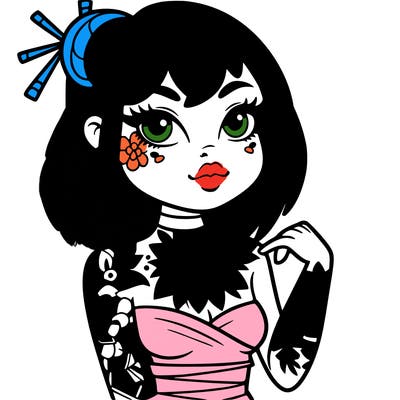 woman with japanese tattoos