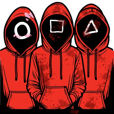 3 faceless people in  hoodies