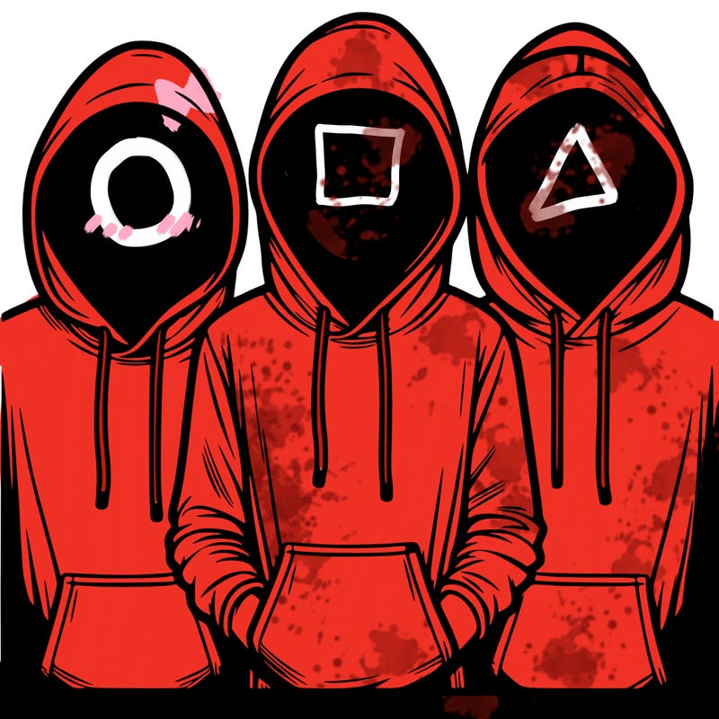 3 faceless people in  hoodies