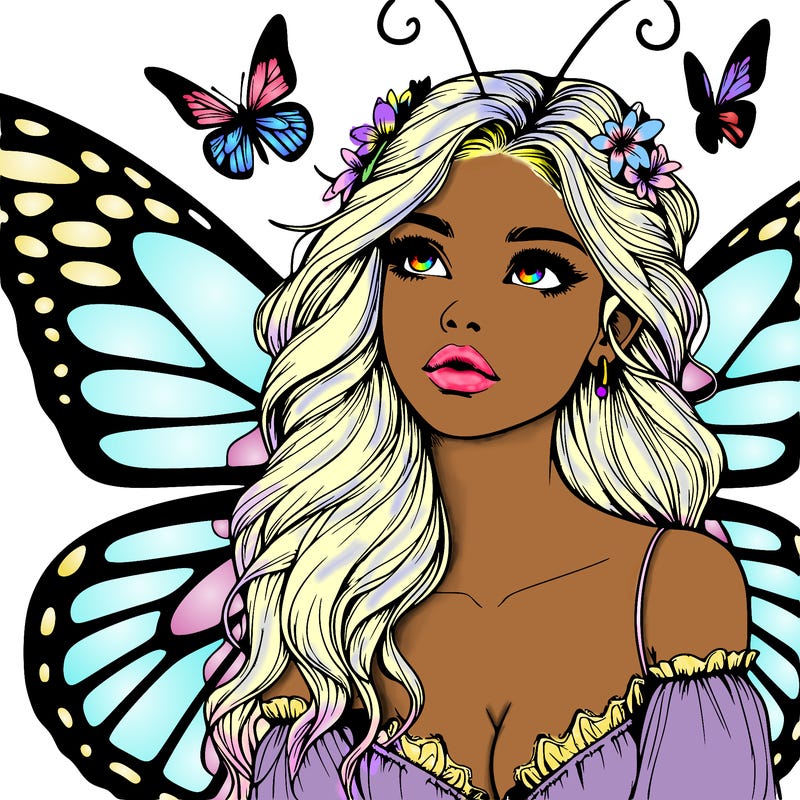 butterfly fairy realistic girl